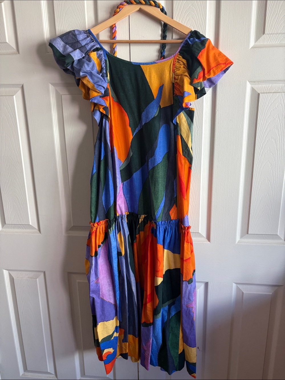 Mara Hoffman Bold Colorblock Flutter-Sleeve Maxi Dress in Yellow, Blue & Orange - Picture 15 of 15
